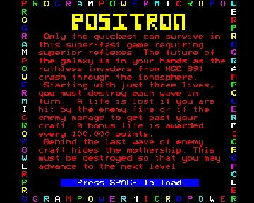 Positron (1983)(Partis-Soft) screen shot title